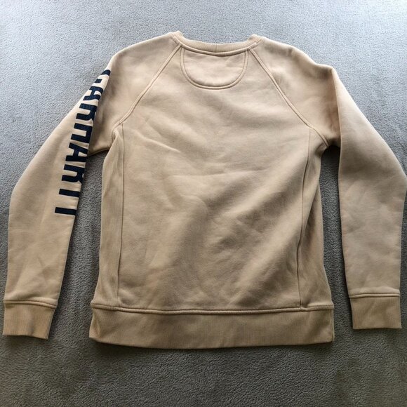 Carhartt Womens Sweatshirt Medium Relaxed Midweight Crewneck Block Logo Sleeve - Picture 16 of 16